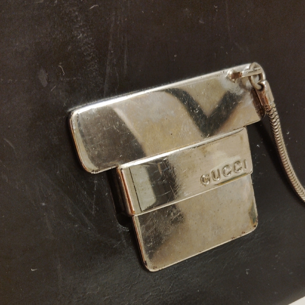 Gucci Black Leather Chain Shoulder Bag - Picture 4 of 6